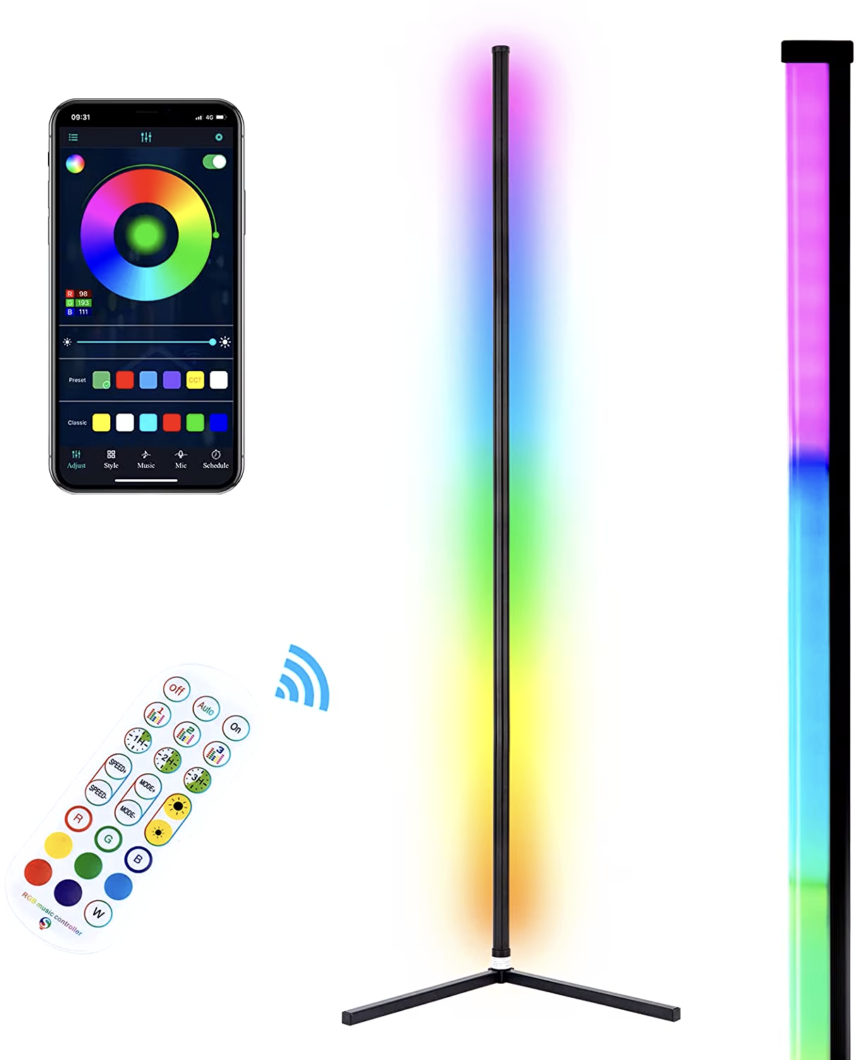 App-Controlled RGB LED Floor Lamp with 1000 Dynamic Modes